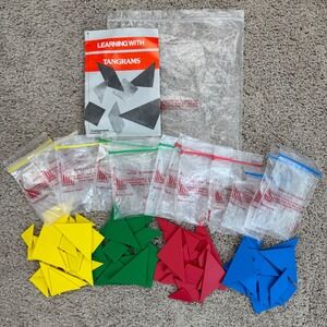 Cuisenaire Learning W/Tangrams Educational Math Geometry Activity Set Vtg 1995